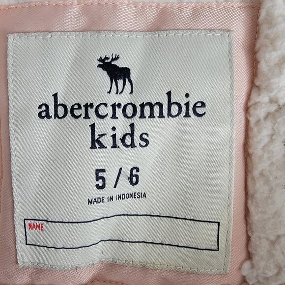 Abercrombie Kids Parka Winter Jacket Coat A&F Sz 5/6 Unisex Black Sherpa Warm - Picture 6 of 10